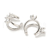 Brass Micro Pave Cubic Zirconia Cuff Earrings EJEW-C104-157P-2