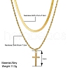 2Pcs Alloy Cross Pendant Necklace Sets PW-WG2F292-01-2