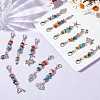 40Pcs 10 Styles Tibetan Style Sea Animal Alloy Pendant Decorations HJEW-GO00010-4