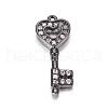 Brass Micro Pave Cubic Zirconia Pendants ZIRC-P060-10B-1