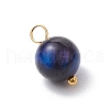 Dyed Natural Rainbow Tiger Eye Round Charms PALLOY-JF03498-01-4
