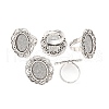 Vintage Adjustable Iron Flower Finger Ring Components Alloy Cabochon Bezel Settings X-PALLOY-O036-19AS-5