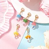Teardrop Jellyfish Glass Seed & Glass Pendant Decorations HJEW-MZ00237-2