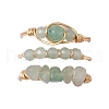 3Pcs Natural Green Aventurine Bead Finger Ring RJEW-JR00855-04-2