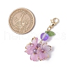 Flower Synthetic Moonstone & Glass Pendant Decorations HJEW-TA00337-5