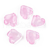 Baking Painted Transparent Glass Petal Beads DGLA-N004-18-1