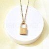 304 Stainless Steel Rolo Chain Pendant Necklaces NJEW-S444-01G-05-5