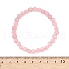 Natural Rose Quartz Bead Stretch Bracelets X-BJEW-K212-A-045-3