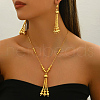 Brass Round Beaded Tassel Earrings & Necklaces Sets for Women VL7568-3