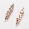 Brass Micro Pave Cubic Zirconia Links ZIRC-G122-42RG-RS-1