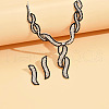 Twist Brass Rhinestone Pendant Necklaces & Stud Earrings & Bracelets FS-WGBD12F-06-1