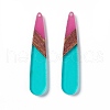 Transparent Resin & Walnut Wood Big Pendants RESI-M027-05B-1