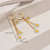 Stainless Steel Daisy Tassel Hoop Earrings DC3639-5