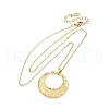 Flat Round 304 Stainless Steel Pendant Necklaces NJEW-M096-26G-2
