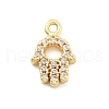 Brass Micro Pave Cubic Zirconia Charms KK-R220-02G-01-1