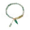 Natural Green Aventurine Beads Charm Bracelets BJEW-TA00616-2