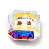 2-Hole Square Glass Rhinestone Buttons BUTT-D001-E-4