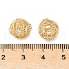 Brass Micro Pave Cubic Zirconia Beads KK-A254-19G-2