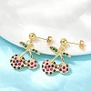 Brass Cubic Zirconia Dangle Stud Earrings EJEW-Q036-07G-5