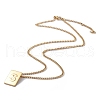 Titanium Steel Initial Letter Rectangle Pendant Necklace for Men Women NJEW-E090-01G-19-2