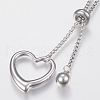 Tarnish Resistant Adjustable 304 Stainless Steel Lariat Necklaces NJEW-H484-01P-3
