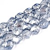 Electroplate Transparent Glass Beads Strands EGLA-N017-02E-1