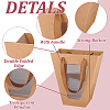 Trapezoid Paper Flower Gift Tote Bags with Plastic Visible Window ABAG-WH0045-25A-5