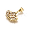 Brass Micro Pave Cubic Zirconia Pendants KK-K401-18G-2