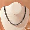 6mm Round Synthetic Non-Magnetic Hematite Beaded Necklaces NJEW-R020-10-2