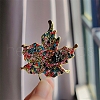 Maple Leaf Alloy Rhinestone Brooches PW-WG48F57-01-2