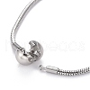 Tarnish Resistant 304 Stainless Steel Round Snake Chain Bracelet Making BJEW-F412-01P-3