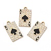 Rack Plating Alloy Crystal Rhinestone Pendants RB-L036-VF917-2-3