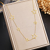 304 Stainless Steel Star Link Chain Necklaces for Women FS-WGF136C-01-1
