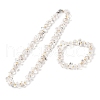 Nuggets Natural Quartz Crystal Beads Bracelets & Necklaces Sets SJEW-P004-01P-06-1