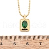 304 Stainless Steel Green Cubic Zirconia Pendant Neckalces for Women NJEW-C078-01D-G-5