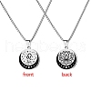 12 Constellation Stainless Steel Half Moon & Lotus Pendant Box Chain Necklaces PW-WGE44A0-06-1