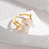 304 Stainless Steel Cuff Rings with Glass Crystal RJEW-V010-07G-1
