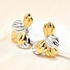 304 Stainless Steel Two-tone Stud Earrings for Women EJEW-R023-01GP-07-2