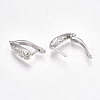 Brass Hoop Earring Findings with Latch Back Closure KK-S350-070P-3