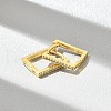 Rectangle Brass Micro Pave Clear Cubic Zirconia Hoop Earrings EJEW-D311-090G-1