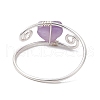 7Pcs Copper Wired Wrapped Natural Sodalite & Rose Quartz & Quartz Crystal & Indian Agate & Amethyst & Green Aventurine & Red Jasper Rings RJEW-JR00860-4