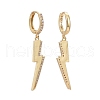 Brass Micro Pave Cubic Zirconia Huggie Hoop Earrings EJEW-K083-22G-B-2