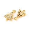 Brass Micro Pave Clear Cubic Zirconia Pendants KK-U017-07A-G-2