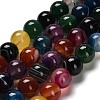 Dyed Natural Banded Agate Beads Strands G-G175-A10-01-2