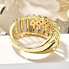Brass Micro Pave Clear Cubic Zirconia Cuff Rings RJEW-U035-09GP-3