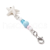 Ocean Theme Porcelain Charm & Glass Beads Pendant Decorations HJEW-JM03154-02-4