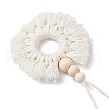Handmade Cotton Macrame Ring Pendant Decorations HJEW-JM02843-4