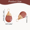 6Pcs 6 Styles Natural & Synthetic Gemstone Brass Pendants G-SZ0002-11-7