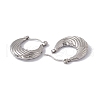 Non-Tarnish 304 Stainless Steel Croissant Hoop Earrings for Women EJEW-E199-09P-2