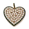 Brass Micro Pave Cubic Zirconia Pendants KK-U076-18G-02-1